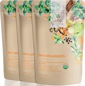 Anti-Inflammatea Loose Leaf Tea with Ginger, Turmeric, Peppermint - Herbal, Caffeine-Free, 3 Pack (12 oz) - Kosher, Ayurvedic - Fruit, Beverage