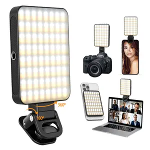 Portable Rechargeable Clip-On Selfie Light: Fits Phones/Laptops/Tablets – Adjustable Brightness, Essential for Zoom, Live Streams, Makeup Tutorials & Travel