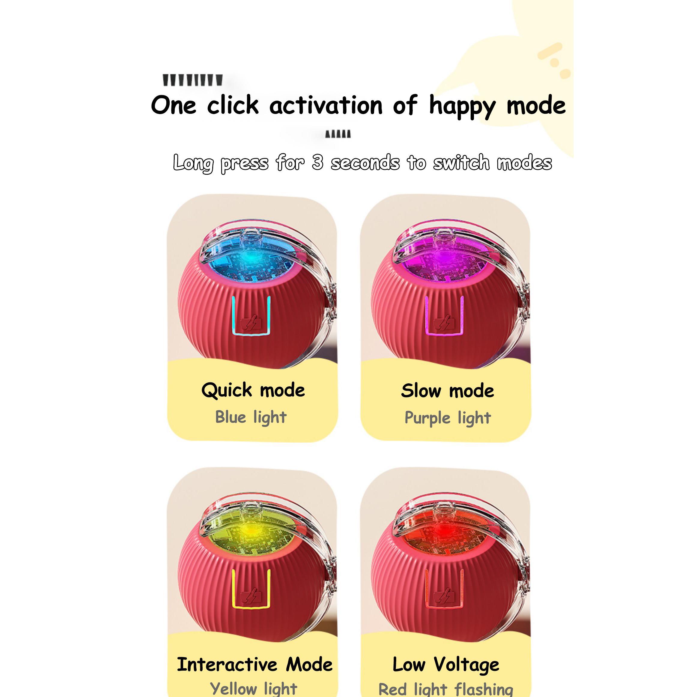 New Cat Interactive Ball Toy Automatic Rolling Ball Faux Tail Rechargeable Smart Pet Electric Toy Dog Cat Training Imitate Mouse