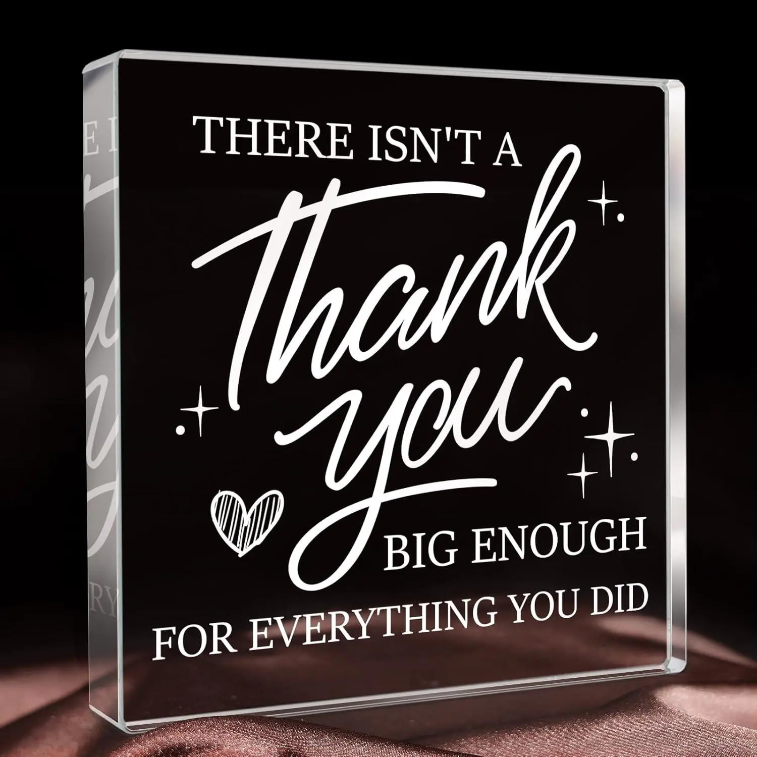 Square Acrylic Desk Decor Plaque with Heart, Thank You Gift for Leader Colleague Principal Coworker Daycare Nurse Boss, Office Home Decor, Home Decor Products, Signs, Decorative Plaque Sign, Acrylic Signage Plaque