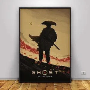 Ghost of Tsushima Poster, Jin Sakai Wall Art, Home Decor, Kraft Paper Print, Gift Poster, Game Poster (Number 02)
