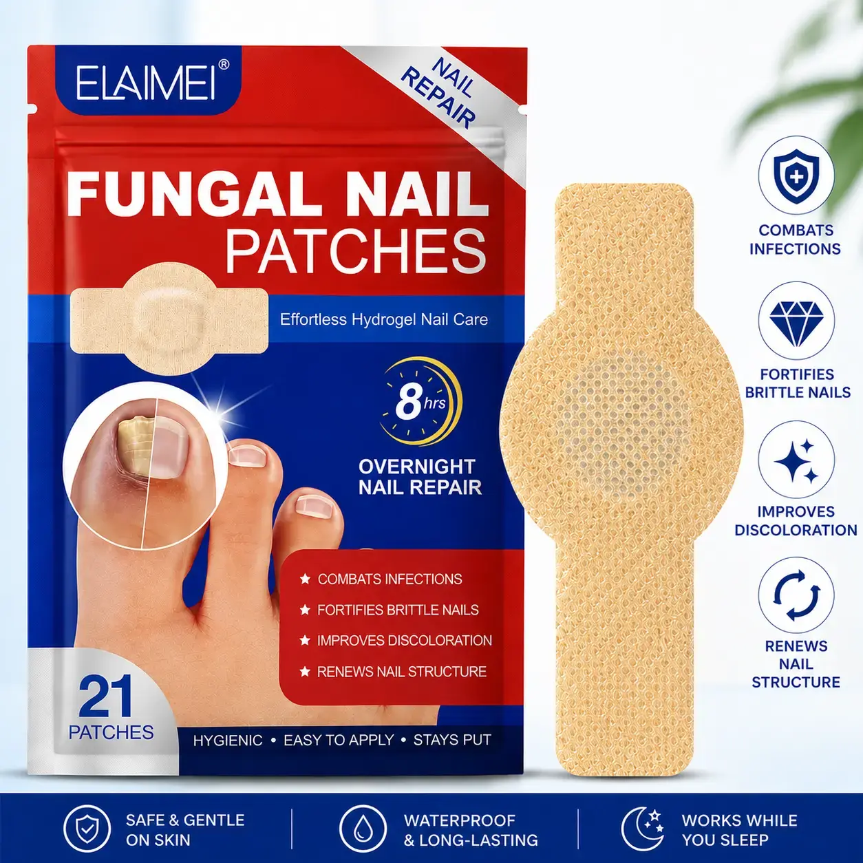 Nail Care Health Patches, 21-Count per Bag