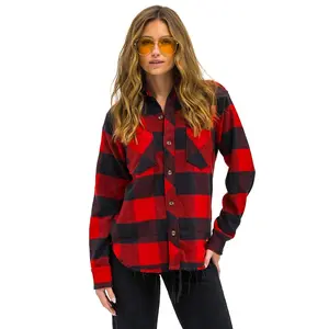 PLAID FLANNEL LIGHT WEIGHT UNISEX WESTERN SHIRT - BUFFALO PLAID