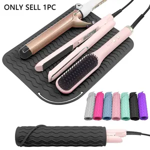 Plus Size Silicone Heat Resistant Mat, Portable Travel Hot Tools Pad Cover for Curling Iron, Flat Iron, Hair Straightener and Other Hair Styling Tools