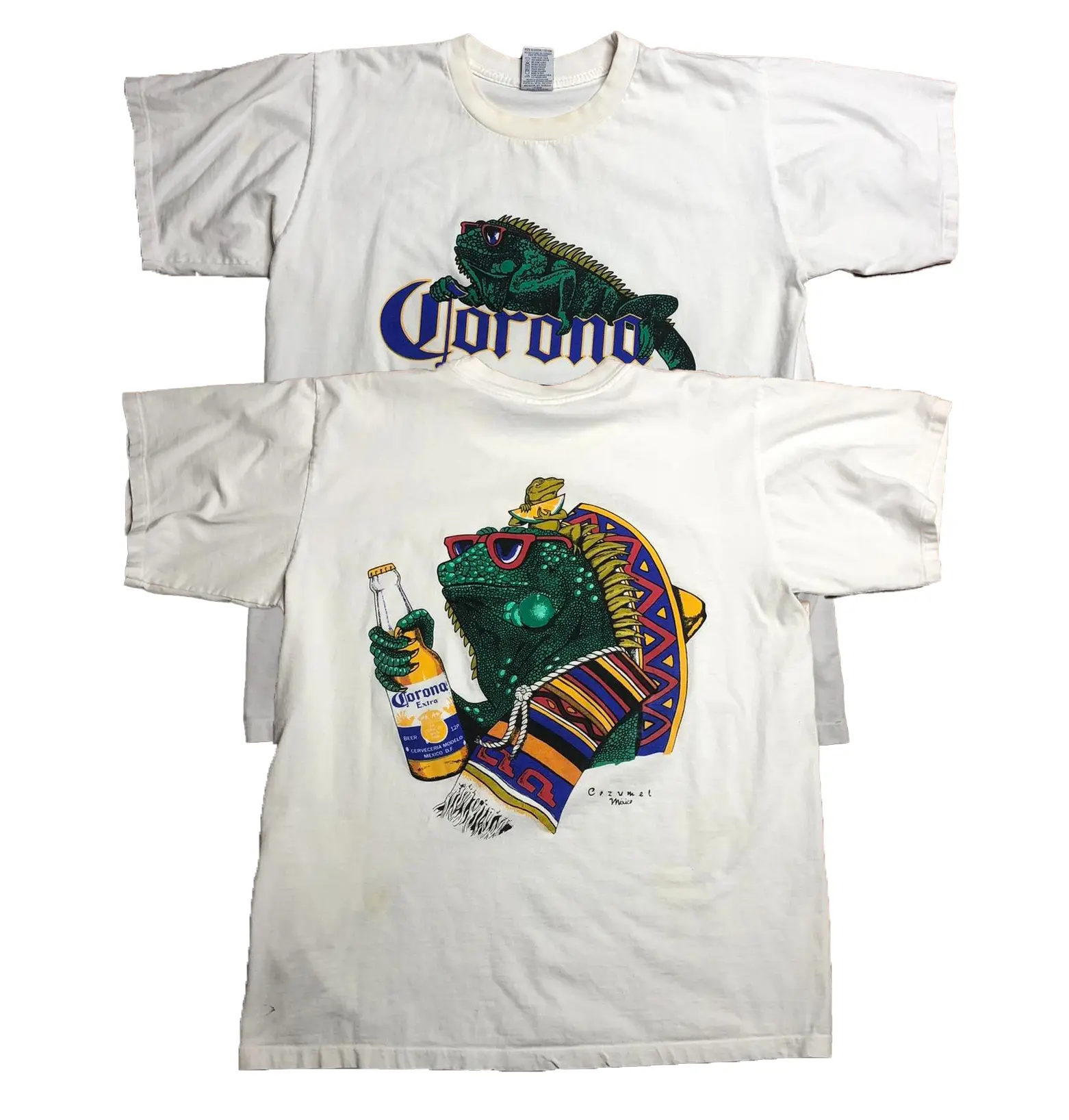 Vintage 90s corona extra iguana Cozumel Mexico Tee - TikTok Shop