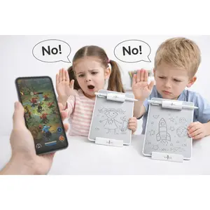 Naida Magnetic Drawing Board, Erasable Doodle Pad for Kids, Silver Gray with White Frame, Write Wipe Repeat Design