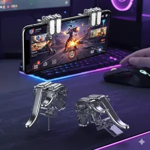 Professional Gaming Trigger with High-Sensitivity L1 R1 L2 R2 Buttons, Ergonomic Design for Mobile FPS Games. Features Rapid Aim, Precise Auto-Fire, Comfortable Grip & Easy Setup. Essential Accessory for Competitive Mobile Players. Gaming Accessories