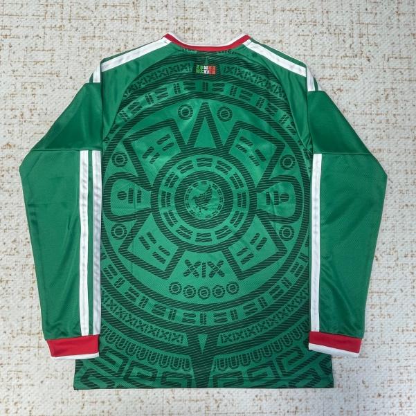 25 26 New World Cup Mexico Home Green Short Sleeve Long Sleeved Football Jersey Fan Version