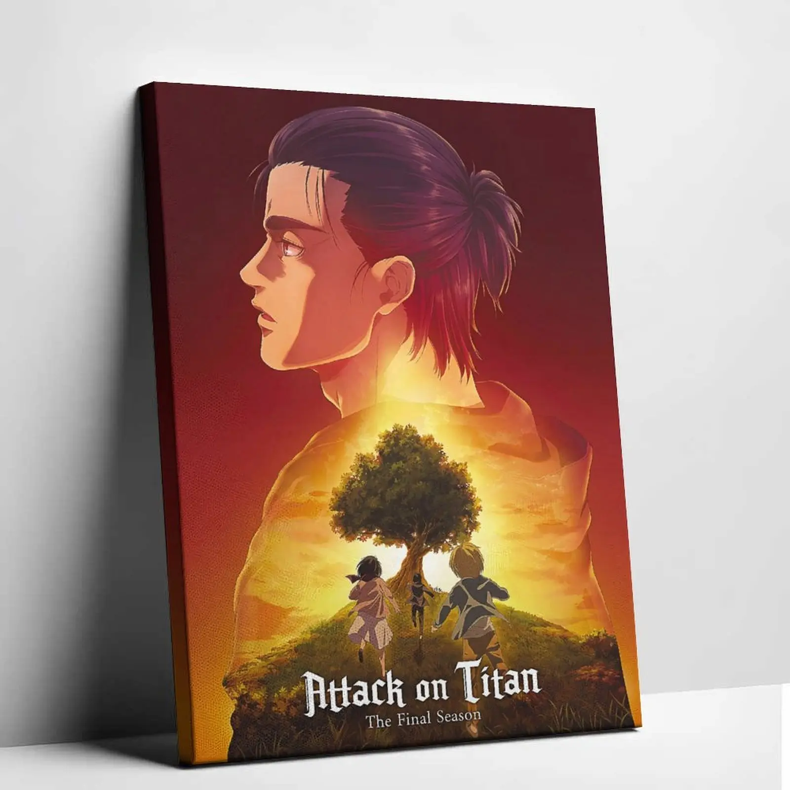 Attack on Titan Eren Yeager Printed Canvas Painting - Vintage Japanese Manga Comic Art, Wall Artwork, Bedroom Hanging Decoration, Enhance Your Gamer Room Gift for Otaku Fans