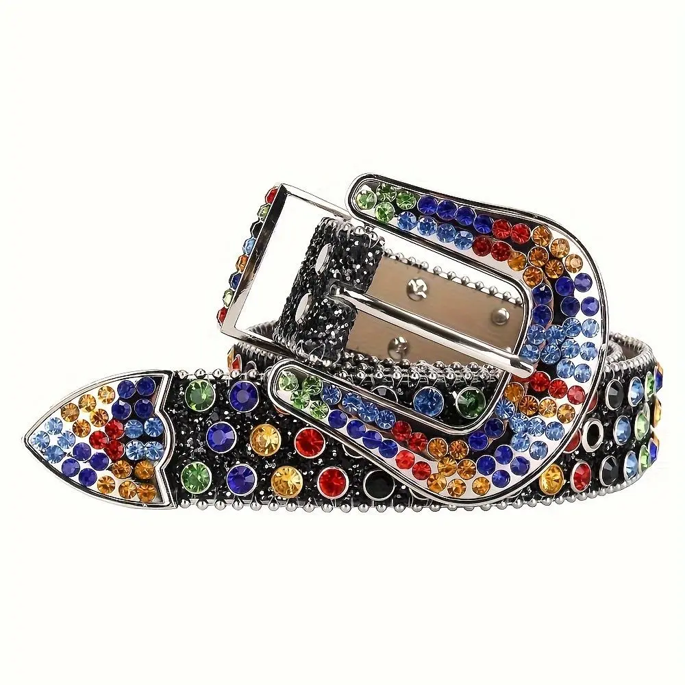 Y2K Colourful Rhinestone Belt - Punk Cowgirl Glitter Belt for Women | Crystal Gemstone Waist Chain, Perfect with Jeans/Dress/Parties