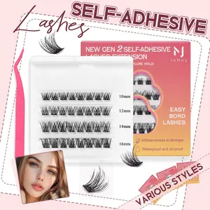 Jomay No Glue Lashes Hot Style X-4 Fairy Kit Fluffy Clusters Natural Lash Extensions Waterproof Durable Press On Lashes Compact Easy Application Fake Eyelashes