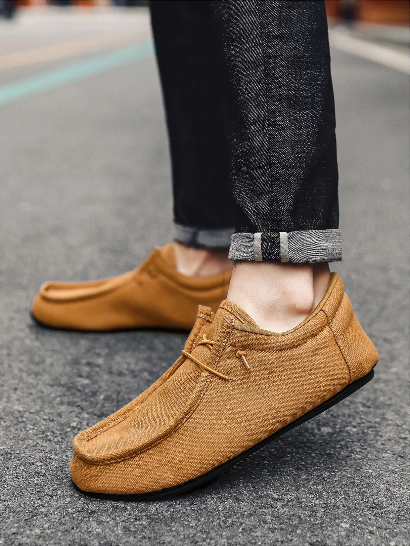 Men's Linen Slip-On Shoes, Breathable Casual Loafers, Soft Sole Flat Comfortable Lazy Shoes, Walking Shoes, Footwear