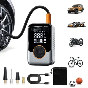 Tire Inflator Portable Air Compressor, Bike Pump with Gauge and USB Charging Output, 150PSI Fast Inflation Portable Tire Inflator for Car Bicycles Motorcycles Scooter Balls