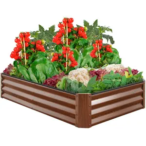 Best Choice Products 6x3x1ft Outdoor Metal Raised Garden Bed for Vegetables, Flowers, Herbs, Plants Best Choice Products 6x3x1ft Outdoor Metal Raised Garden Bed for Vegetables, Flowers, Herbs, Plants