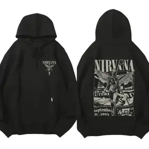Print Retro Nirvana Band 2-Sides Hoodie, Vintage Music Lovers Hoodie, Trendy Hoodie, Gift for Men Women