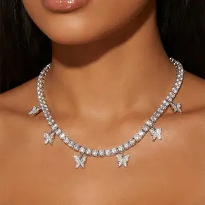 Luxe butterfly tennis choker