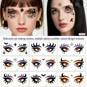 New Halloween Spider Corner Stickers Party Temporary Fun High-End Bat Makeup Tattoo Sticker, Festive Costume Accessory