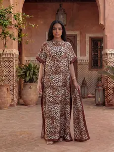 Sexy Leopard Print Robe Set with Matching Headscarf, Outfit, Versatile Two-Piece Design, Loose-Fitting, Elegant Style, All Seasons