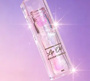 Glitter Healing Lip Oil 6ML by BossUp, Lightweight Hydrating Lip Makeup, Sheer Tinted Plumping Lip Gloss, Natural Fruit Extract Lip Care Cosmetics