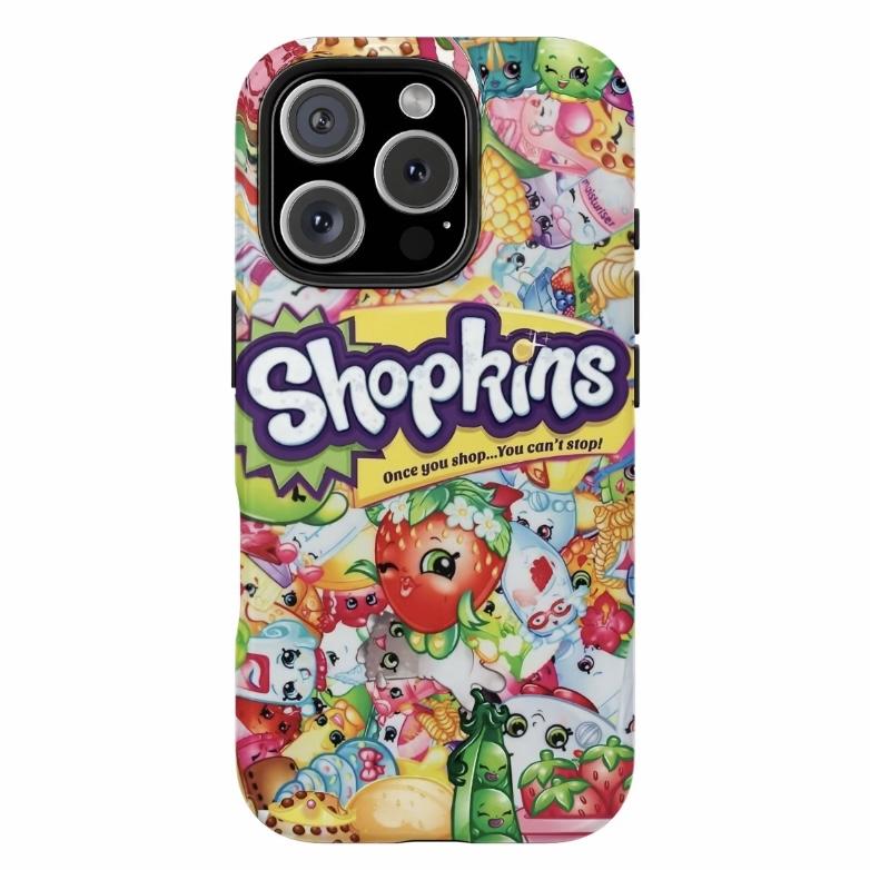 Shopkins cartoon print phone case, suitable foriPhone 11-17 Pro Max/Plus and Samsung GalaxyS23-25.  W9