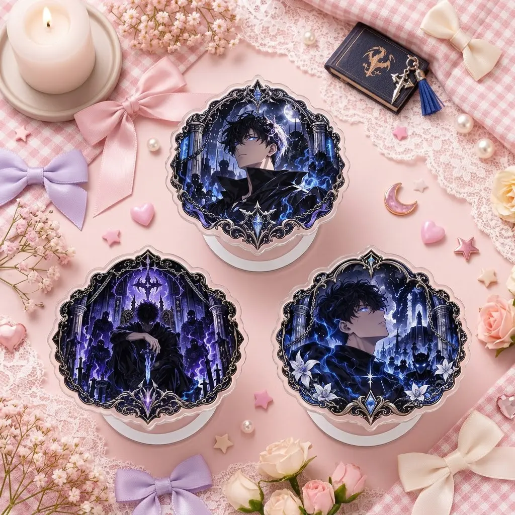 Solo Leveling Shadow Monarch Acrylic Phone Grip Collection, Sung Jinwoo Dark Fantasy Anime Phone Holder, Manga Fan Gift