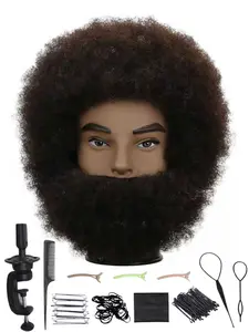 Afro Curly Male Mannequin Head 8inch mannequin head with 100% human hair that can be bleached or dyed to suit hair styling practice cutting practice styling practice and braiding practice