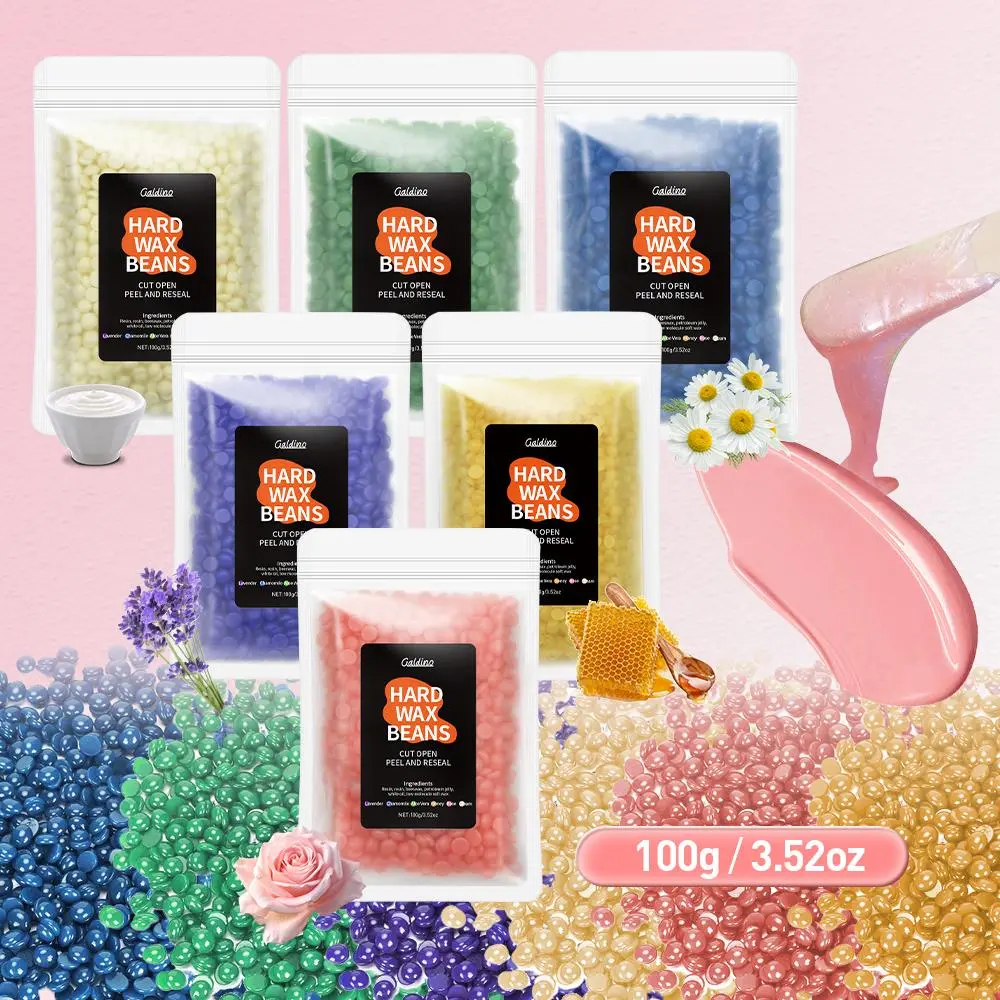 100g High-End Hair Removal Wax with Aloe Vera Formula, Gentle Hair Removal for All Skin Types, Suitable for Men and Women, Hard Wax Supplement Pack, for Body Care, Depilatory Body Care, Home Waxing