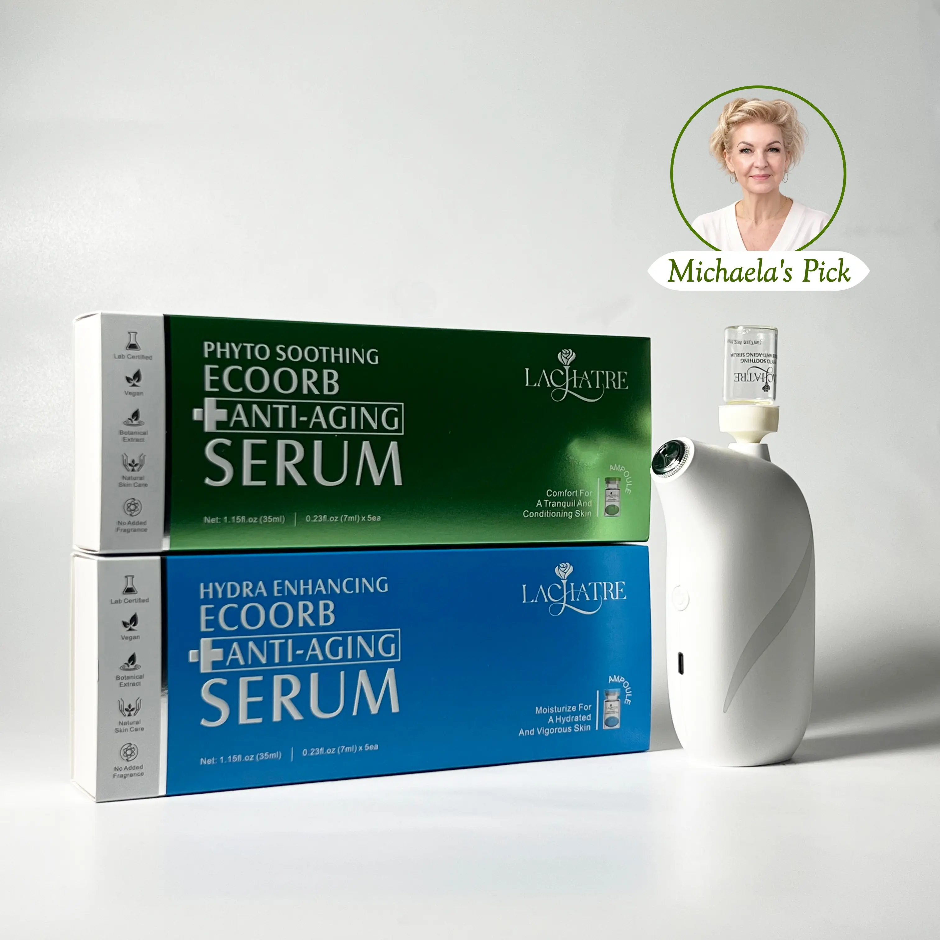LACHATRE BEAUTY: Soothing Star Bundle EcoOrb Anti-Aging Serum Vegan Hydra Enhancing With Acid Sunburn Repair Revitalize For Tight Silky Skin Centella Hydrating Moisturizer Hyaluronic Moisture Ampoules - Hydrate Repairing Rejuvenating Moisturizing K-Beauty