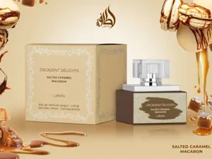 Lattafa | Decadent Delights | Salted Caramel Macaron | Eau De Parfum | 50 ML | Unisex Fragrance | Salted Caramel - Tonka Bean & Sandalwood Notes