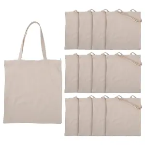 18" x 20" Bulk 12 Pc. Large Plain Canvas Zipper Tote Bags
