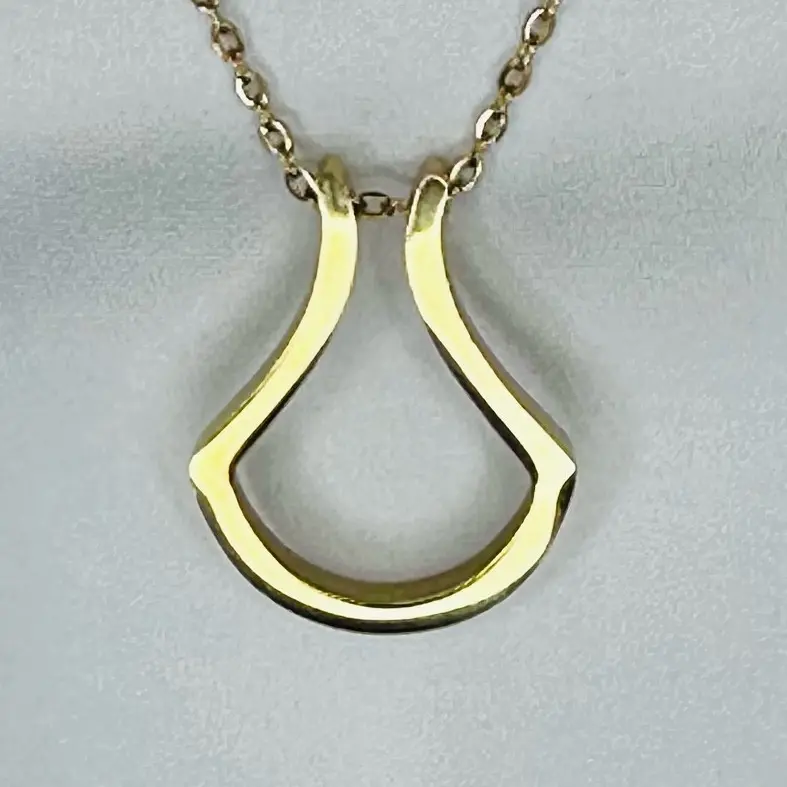 Ring Keeper Necklace - Simple design, holds rings safely for various activities yellow gold