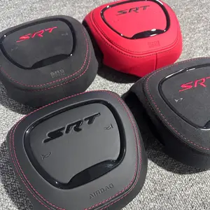 SRT Steering Wheel Cover - Black, Designed for Enhanced Visibility, Durable Material, Compatible with SRT Vehicles Dodge Steering Wheel Horn Cover Upgrade - Custom Napa Leather Colors & Designs