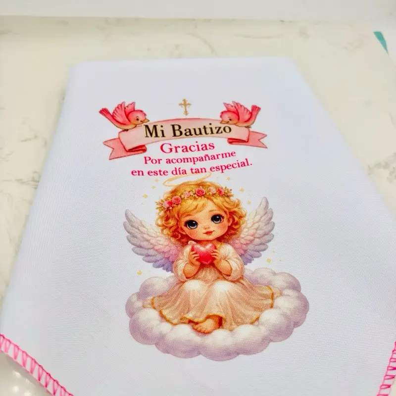 12pcs Recuerdos Para Bautizo, Servilletas de tela  Para Bautizo 12x12”