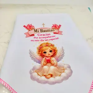 12pcs Recuerdos Para Bautizo, Servilletas de tela  Para Bautizo 12x12”