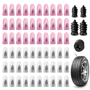 60PCS Universal Tire Repair Kit, Self-Tapping Screw Rubber Nails & Tool Set – Sturdy All-in-One Puncture Fix for Car, Motorcycle, Truck, Tractor & Jeep (Black)