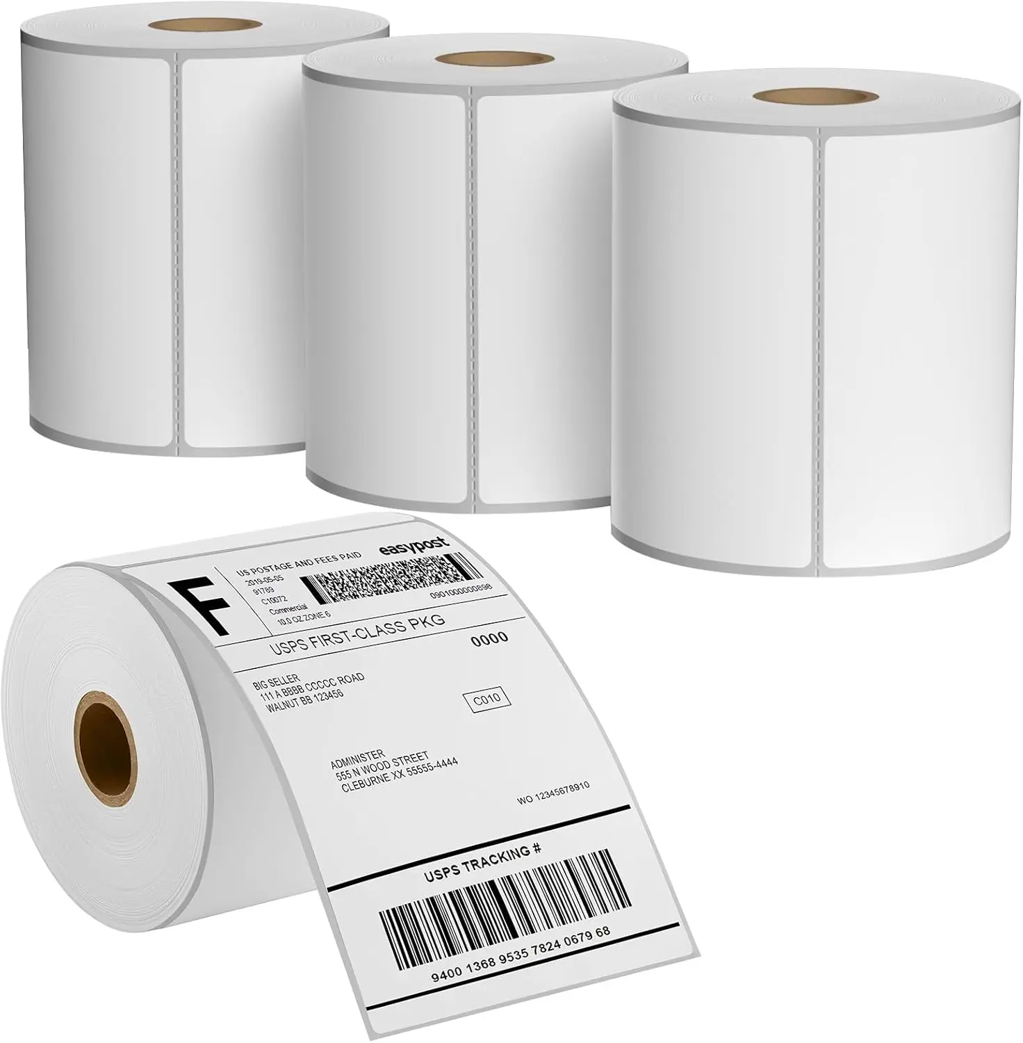 Industrial Direct Thermal Labels 4"x6" 1000 pcs/roll 4 Rolls for Efficient Shipping and Inventory Management