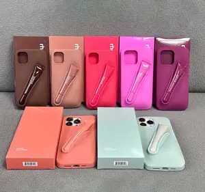 Minimalist Silicone Case with Integrated Lip Gloss Holder, Viral 2026 Valentine Gift for Women, Protective Makeup Phone Cover, Beauty Enthusiast Essential Accessory