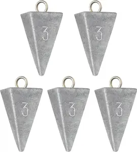 BLUEWING 2lb Box Pyramid Fishing Sinker Weights 3-16oz Lead Weight Saltwalter Fishing Weights for Surf Fishing