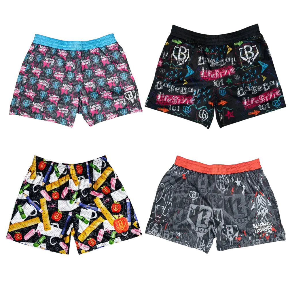 Baseball Lifestyle 1011 Chalkboardd Shorts – Back To School Vibes, Youth & Adult Sizes