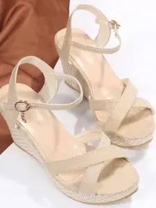 Women's Fashionable Solid Color Platform Sandals, Casual Versatile Buckle Decorated Wedge Sandals for Summer, Lightweight Breathable Comfortable Shoes for Daily Wear, GirlGift