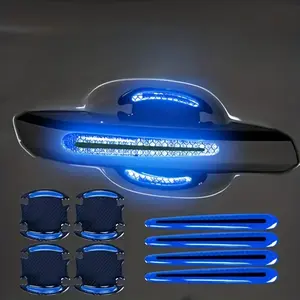 8Pcs Car Door Bowl Stickers, Anti-scratch Door Handle Warning Reflective Stickers, Door Handle Stickers, Paint Scratches Soft Rubber Protective Film paint scratch film creative decorative