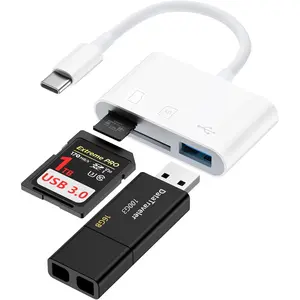 17 Pro SD Card Reader USB C for  17 Air Pro Max 16e 16 Pro Max Plus/MacBook/, SD Card Reader TypeC Camera Memory Card Reader Card Adapter for SD, SD,SDHC,SDXC,TF,MMC,UHSI