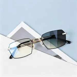 【 2026 】 Two in one photochromic reading glasses, blue light filtering and UV blocking, lightweight semi frameless reader suitable for indoor work and outdoor activities, anti glare, soft silicone nose pad for middle-aged and elderly eye protection