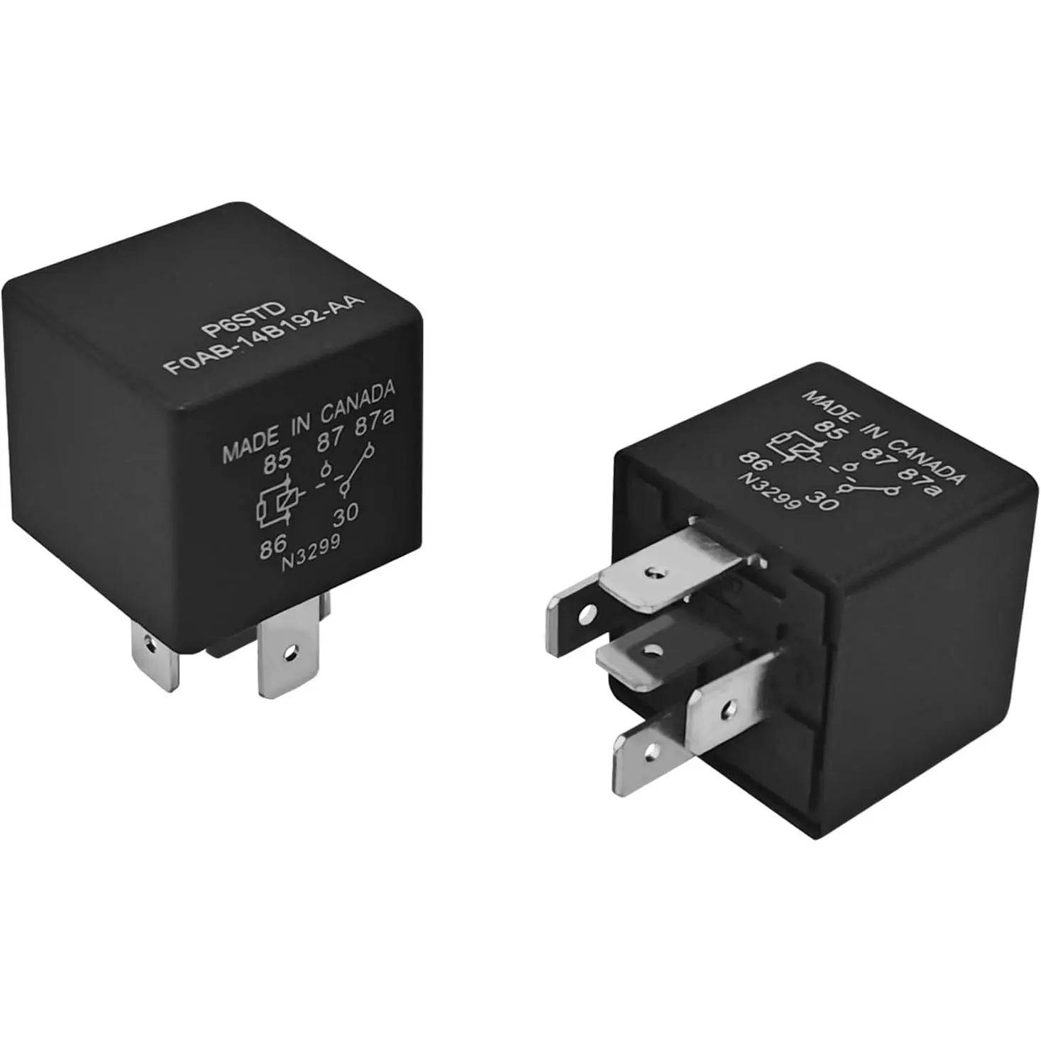2 PCS P6STD FOAB-14B192-AA Automotive Relays, 12V 5 Pin Fuel Pump Starter Relays for Ford F-150, Explorer, Expedition, Transit, Ensure Stable Operation of Automotive Electrical Systems