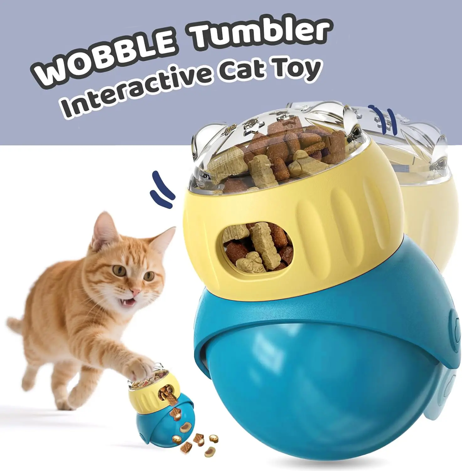 Adjustable Treat-Dispensing Interactive Toy for Cats & Small Dogs - Slow Feeder, Safe Material IQ Training Mental Stimulation Toy, Pet Enrichment Gift for Summervibes Pet Lovers, Treat-Dispensing Interactive Toys