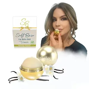 SoftBeso Lip Balm Gold-Vanilla Flavor - Moisturizing Lip Balm Ball for Beautiful, Soft Lips - For Dry & Chapped Lips  Ideal Valentines Day Coconut