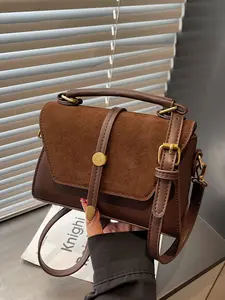 Women's Simple Matte Handbag Crossbody Bag, Fall Winter New Small Square Shoulder Bag, High-Quality Vintage Versatile Accessory, Crossbody Shoulder Purses