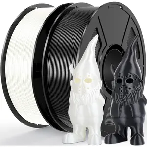 Black and white silk PLA wire bundle| 2-roll pack (each roll 1kg, total 2kg), 1.75mm 3D printer filament set, dimensional accuracy ±0.03mm, suitable for FDM 3D printers and 3D pens