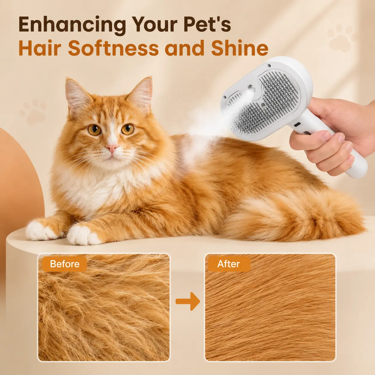 Spray Pet Comb, Bilingual Pet Grooming Tool for Dogs & Cats