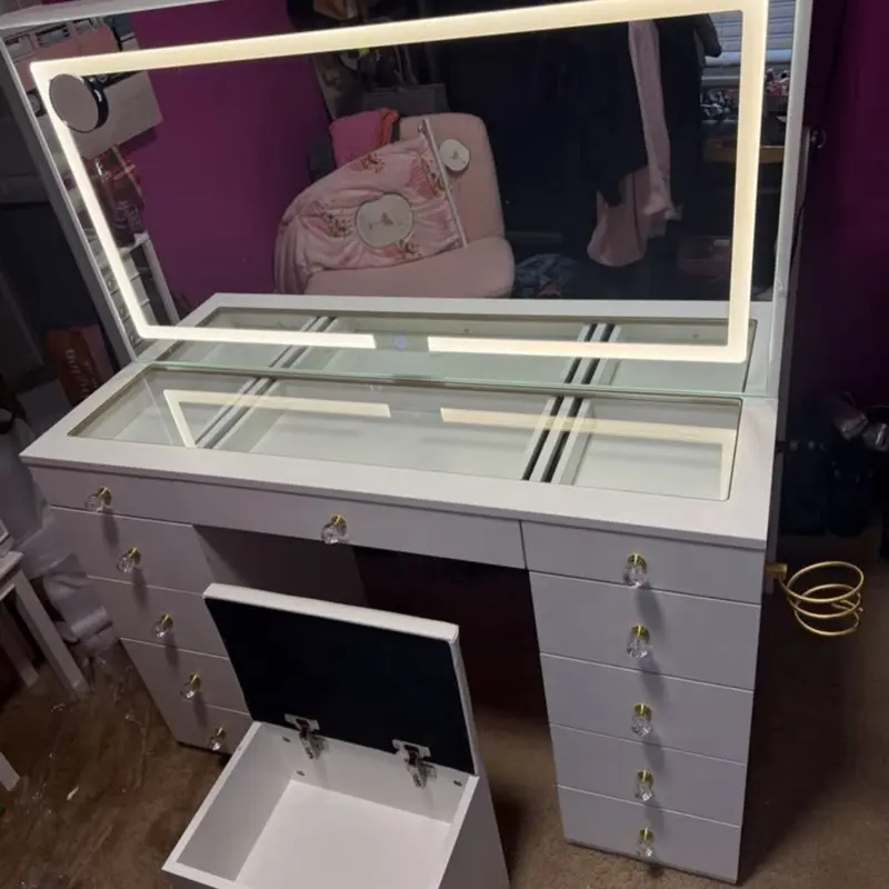 Vanity Desk with Mirror and Lights | Makeup Vanity...